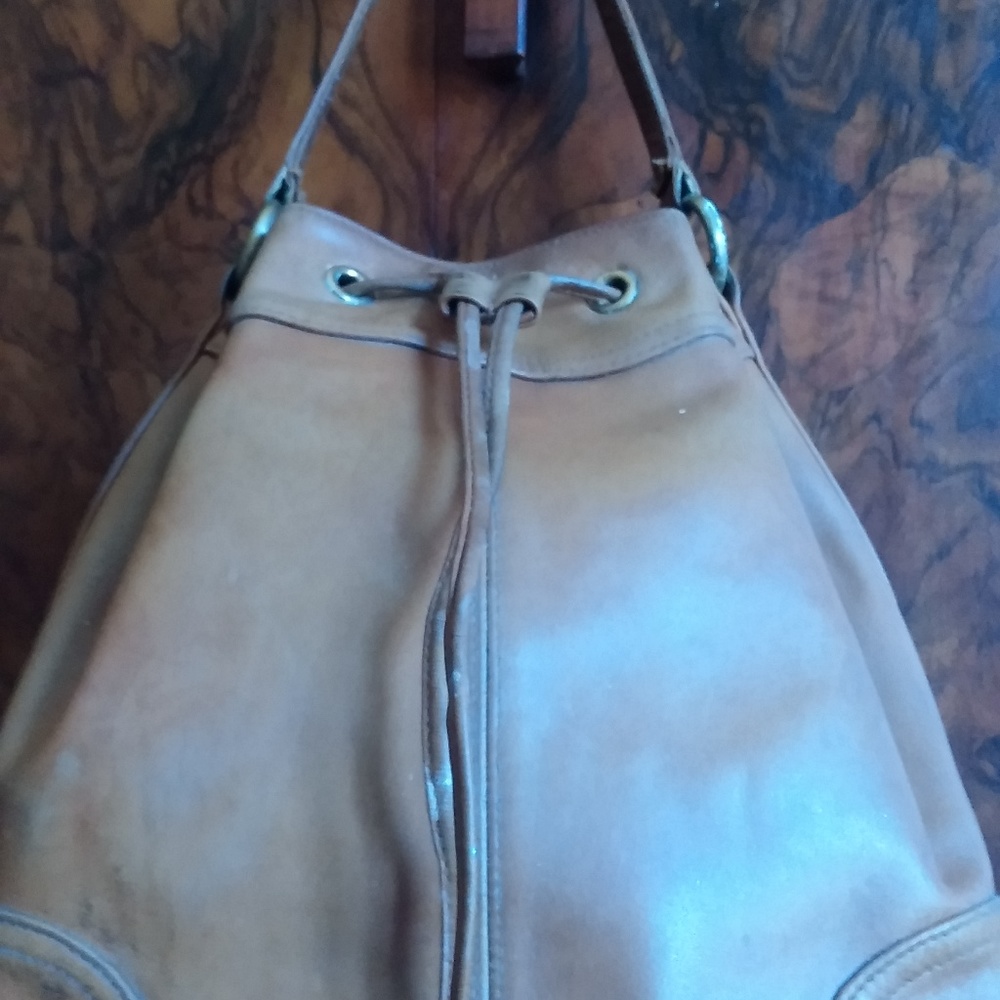 St. Johns Bay leather drawstring bag